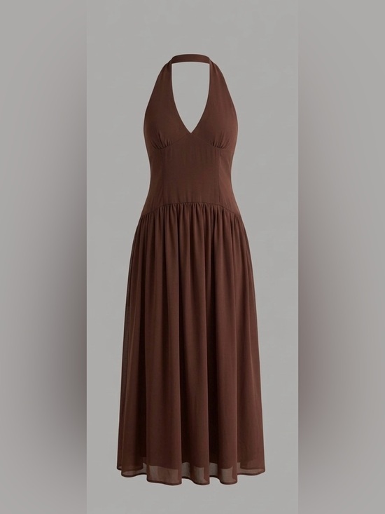 Princess Polly Dresses & Skirts - Princess Polly Brown Halter Maxi Dress - Deep Cocoa